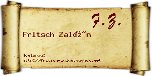 Fritsch Zalán névjegykártya